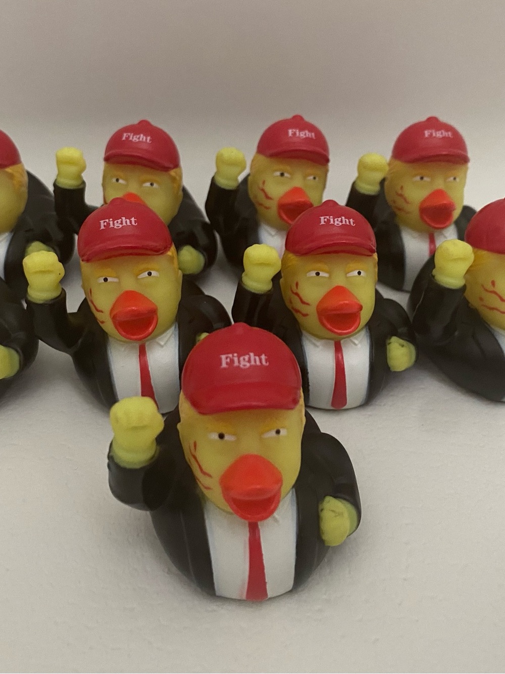 Red Hat "Fight" Rubber Duck — Pack of Novelty Ducks Donald Trump